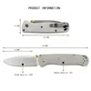 BM Bugout 535 Pocket EDC Manual Öppen vikbar kniv Drop Point Blade Plain Edge Satin Finish Desert G10 Handtagning Camping Taktisk kniv BM 533 565 15080 15031 940