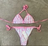 Projektantka Women Swimodear Wiadomości Projektant Swimsuit Kobiety Vintage Thong Mikro ukryte kobiety bikini zestawy kąpielowe drukowane garnitury kąpielowe letnie plaż