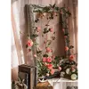 Vaser Rose Vine Winding Artificial Flower Moon Wall Hanging Floral Landsca Decoration Arch Drop Delivery Dhtrf