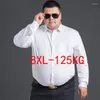 Camisas sociais masculinas 8XL camisa de manga comprida tamanho extra grande negócios casual formal sem passar primavera verão cor sólida de alta qualidade