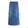 Spódnice elastyczna wysoka talia długa linia A do 2xl dżinsy plus size dżinsy wiosenne i letnie kobiety spódnica upuszcza Dhaca