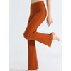 Lu Pant Align Groove Donna Pantaloni svasati a vita ultra alta Pantaloni fitness Elasticità Leggings da allenamento Palestra Corsa Pantaloni a gamba larga Yoga Lu Lemon LL 2024