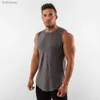 Men's Tank Tops Men's Cotton Vest 10pcs Candy Color Gym Tank Tops Bodybuilding Fitness Slim Workout O-Neck Sleeveless Undershirts Plus Size 5XLL240124