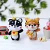 Filtförpackningsmaterial Shiba Inu Animal Handmade Toy Doll ofullständig dispenseringsuppsättning DIY Process Needle Felt Starter Kit 240124