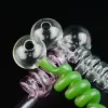 6 Inch Pyrex Glass Oil Burner Pipes Mini Small Spoon Pipe Borosilicate Spring Bubblers Handpipes Ball Balance Fittings Smoking LL