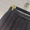 Röcke 2024 Mode All-Matched Plissee Tweed Mini Damen Süße Hohe Taille Reißverschluss Knopf Preppy Style Wollmischungen Rock