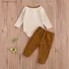 Ensembles de vêtements Lioraitiin 0-18M nouveau-né bébé garçon fille automne vêtements ensemble à manches longues coton solide barboteuse haut pantalon 2 pièces ensemble de tenue