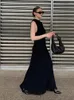 Casual Dresses Fashion Solid Sleeveless Tassel Long A-Line Women Dress Slim Elegant Female Maxi 2024 Summer Party Wear Wear Vestidos