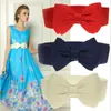 Belts Vintage Ladies Bowknot Chiffon Wide Belt Dress Elastic Cummerbund Waistband Women Fashion Party Waist For Skirt Coat