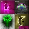 Led Neon Sign Mti Styles Colorf Rainbow Night Lights For Room Home Party Wedding Decoration Table Lamp Powered By Usb Drop Delivery Dhf4J