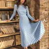 Enyuever Elegante camicia da donna Abito primaverile Manica lunga Colletto rovesciato Bottone Robe Pin Up Swing Abiti da ufficio da donna J240125