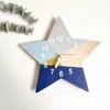 Orologi da parete Nordic Creative Home Design geometrico blu Stella a cinque punte Orologio muto Orologio da parete per bambini