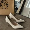 Dress Shoes Black High Heels Women Temperament Pointed Toe Soft Leather Work For Outdoor Stiletto Modern