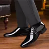 Zapatos de vestir para hombre, zapatos de cuero con punta puntiaguda, diseño Formal de negocios, cómodo, brillante, de talla grande, informal, antideslizante, para boda