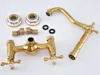 Bathroom Sink Faucets Wall Mount Kitchen Gold Color Brass Swivel Faucet Basin Tap Dual Handle Tsf620