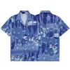 DDD Camicia hawaiana a maniche corte da uomo Camicia casual da bowling con bottoni floreali alla moda Camicia elegante estiva da uomo M-3X