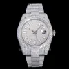 Ap Watch Diamond Moissanit Iced Out kann Test bestehen, mechanisch, 40 mm, Herren-Armbanduhr, Edelstahl, Designer-Custom-Skelett-Silber-Diamant-Uhren