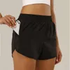 LU-0160 Märke kvinnors yoga kläder höga midjeshorts träning korta byxor fitness slitage flickor som kör elastiska vuxna byxor sportw 99