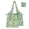 Storage Bags Foldable Shop Bag Reusable Travel Grocery Eco-Friendly Cartoon Cat Dog Cactus Lemon Printing Tote Drop Delivery Home Ga Dhsd6