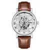 New watch men's transparent hollow imitation mechanical belt quartz