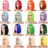 Ombre synthetisch haar pruik hoge temperatuur vezel rollenspel pruik zwart blond roze gekleurd korte rechte bob pruik geschikt voor dames 230125