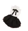 Chemises pour enfants Filles Haut D'été Enfants Blouses Blanches Sans Manches Chemises À Noeud Noir pour Adolescente Écolière En Mousseline De Soie Blouse En Dentelle 216 Ye5670888