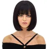 Natural Short Vave Femme des cheveux listes Wig réaliste Daily Party Black 230125