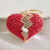 with Keychain Diamond Inlay Love Gift Pendant Peach Heart Metal Small Commodity Personal Gifts s