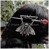 Pinos broches pennanar broche cabeça morta skl traça cabelo vara acessórios vintage pinos barrette entrega gota jóias dhp9w