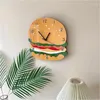 Zegary ścienne Cartoon Creative Burger Decoration Clock Restauracja Fast Food Fried Chicken Shop Silent