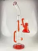 Accents de pipe à eau faits à la main colorés avec du rouge américain 16 pouces 14 mm joint de recyclage et cendrier joli style fumant bienvenue à la commande