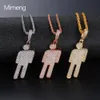 Necklaces Bling Fashion Cartoon Pendant Zircon Inlaid Hiphop Cool Necklace for Men Silver Rose Gold Black 4 Colors Optional Jewelry
