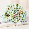 Fiori decorativi 18 teste 32 cm giglio bianco matrimonio artificiale bouquet da sposa pianta finta per soggiorno decorazione del giardino di casa