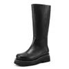 Mode herren Stiefel Kniehohe Plattform Handgemachte Echtes Leder Winter Warme Designer Komfortable Party Soical Schuhe Mann