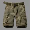 Pantalones cortos para hombres 2023 verano estilo coreano camuflaje pantalones cortos militares cargo hombres lavado suelto pantalones cortos cargo multibolsillos para hombres 29-42 J240124