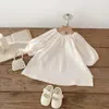 Abiti per ragazza Born Baby Boy Pagliaccetto in cotone Abito per neonato 3D Grid Tutina Tuta bianca Sorella Abbigliamento intero 3-24M