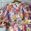 Conception pour les créateurs printemps/été mode parisienne robe patchwork imprimée rétro manches bulles robe courte