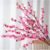 Flores decorativas 100 pçs artificial flor de pêssego ramo primavera ameixa cereja flor de seda decoração da árvore casa casamento diy