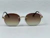 Neue Mode Herren Sonnenbrille rund Retro-Rahmen 0028 Metall Tier randlose Brille moderne Vintage beliebte Design Brille Top-Qualität mit Etui