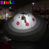 بالون غامض رمادي بالجملة قابلة للنفخ مع مصابيح LED ، PVC Saucer Flying Saucer لتعليق زخرفة موكب الإعلان