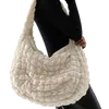 Casual stor kapacitet Tote axelväskor Designer Ruched Soft Handbag Luxury Nylon Quilted Padded Crossbody Bag Female Purse 28453932