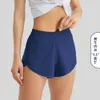 Lu Summer Track That 2.5-Inch Hotty Hot Shorts Loose Breathable Quick Drying Sports Women's Yoga Pants Skirt Versatile Casual Side Pocket Gy 96