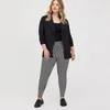 Plus Size Houndstooth Print Summer Spring Legging High Elastic midja Skinny Pencil Pants Female Large 7XL 8XL 240119