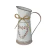 2 pçs vasos vintage shabby chique rega chaleira pote de metal casa país vaso flor recipiente