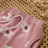 衣類セット秋の幼児の子供の服セット幼児用服装長袖花柄のプリントスウェットシャツトップドローストリングパンツ2PCSスーツ