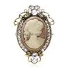 Stift broscher wi baby vintage 2-färg lady figur rhinestone girl face rund badge kontor brosch stift gåvor släpp leverans smycken dhlc7