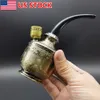 Tubo per filtro dell'acqua da 5,3 pollici Mini narghilè portatile Shisha in metallo dorato Tubi per fumatori Regali Bong