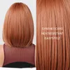 Cosplay hair orange short straight Bob synthetic wig with bangs suitable for women's parties Halloween natural wig high-temperature fiber 230125