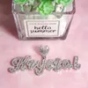 Icy Heart Bail Custom Brush Cursive Letter Name Halskette Anhänger Trendy Accessoires Personalisiertes Geschenk für Sie Damenschmuck 240125