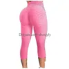 Traje de yoga Mujeres Burbuja Levantamiento de cadera Legging Cintura alta Fitness Gimnasio Pantalones deportivos Push Up Elasticidad Plus Tamaño Recortado Apretado Drop Deli DHDU4